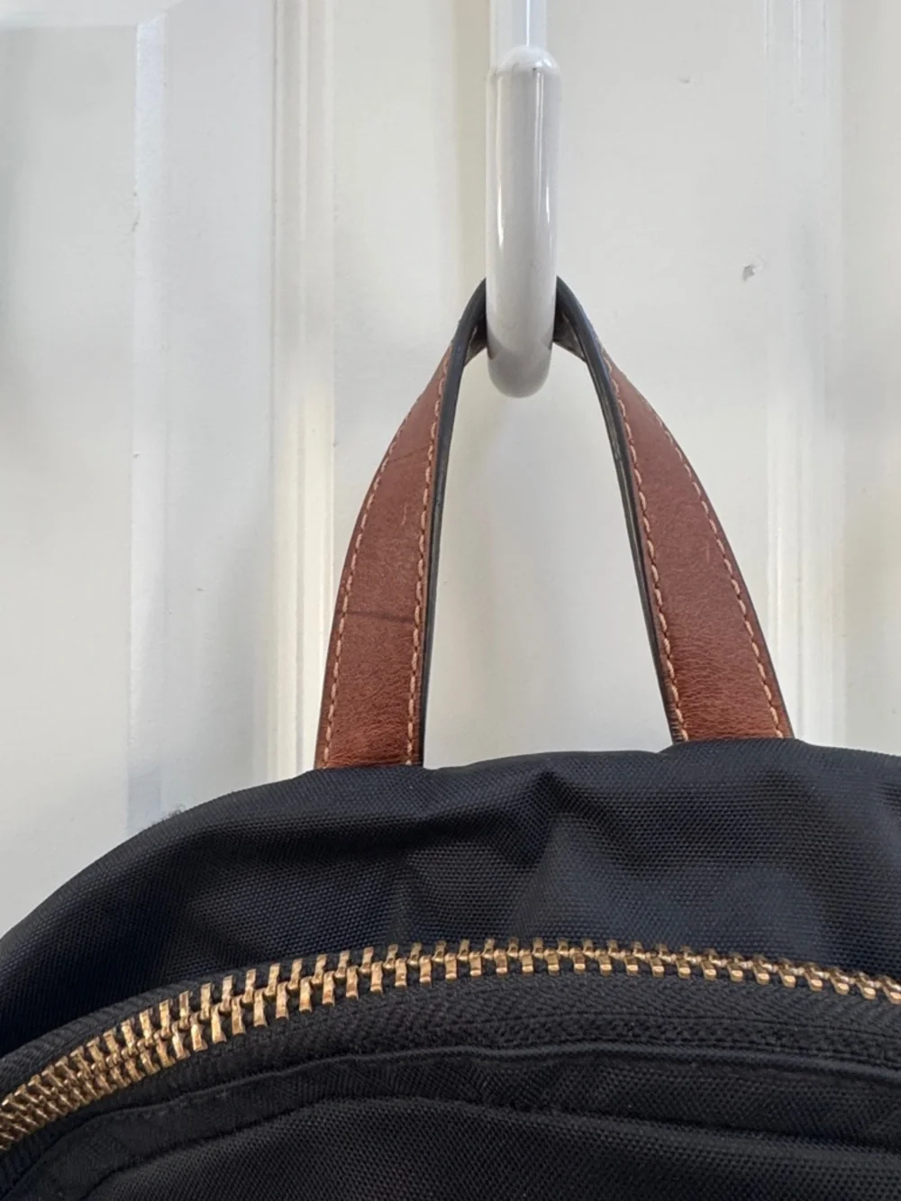 Frye Black Backpack with Brown Leather Accents and Gold  display picture 3